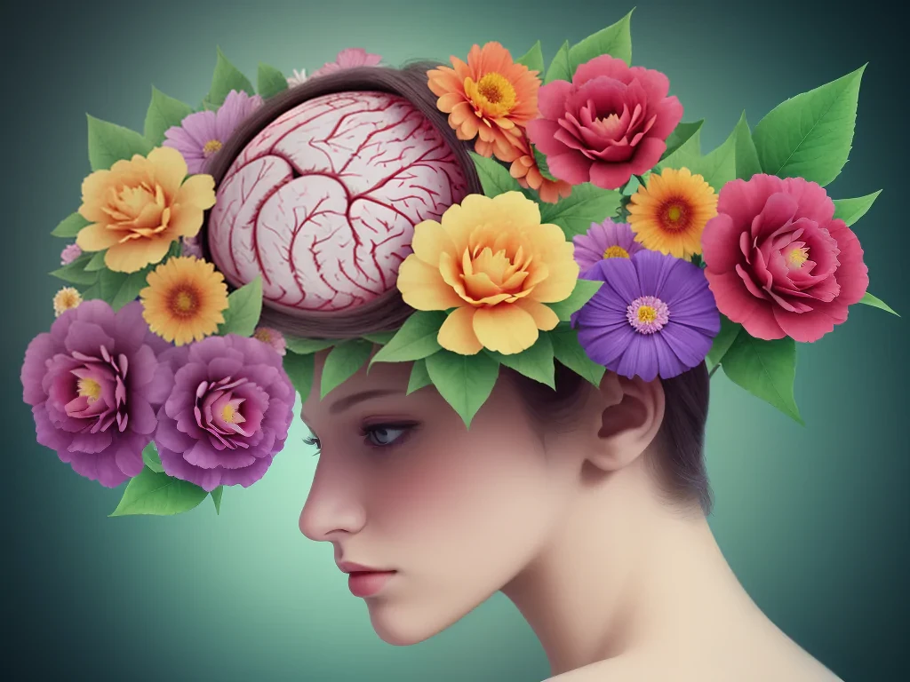 half brain half flowers