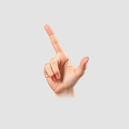 Create a high-quality vector illustration of a hand gesture pointing up and sideways with a minimalistic design on a light gray background using a Canon EOS R5 camera, 50mm lens, f/2.8 aperture, and ISO 100, captured in a studio setting with soft lighting to enhance clarity and detail.