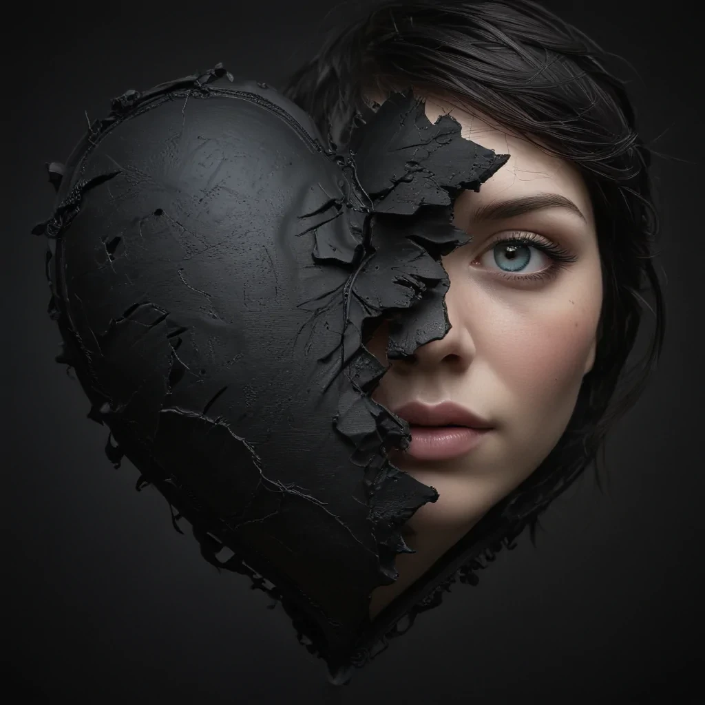 broken heart black