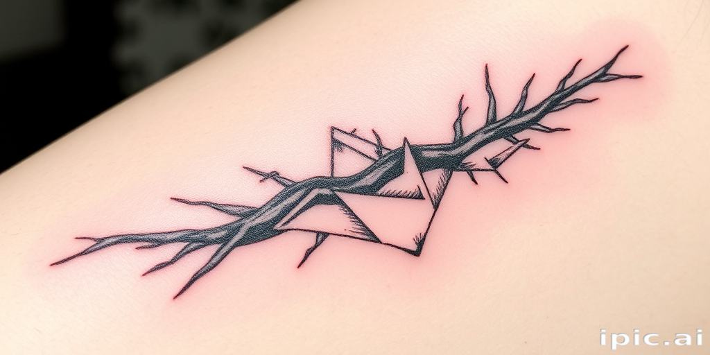 Sketch-style tattoo called "Artist's Reverie" resembling a rough pencil drawing with visible sketch lines and shading, creating a unique unfinished appearance