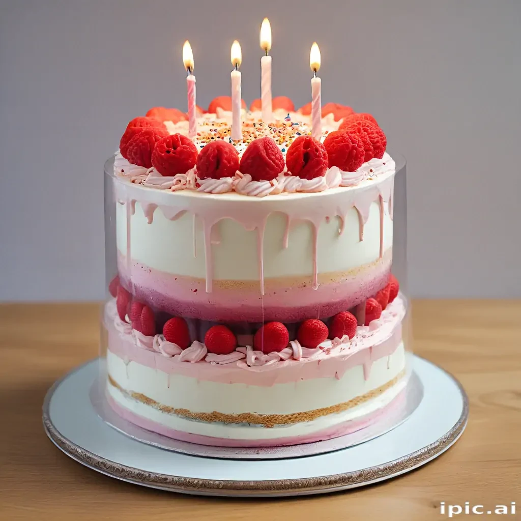 transparent birthday cake
