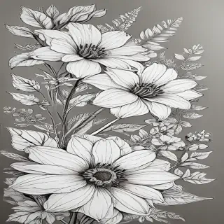 line work flowers