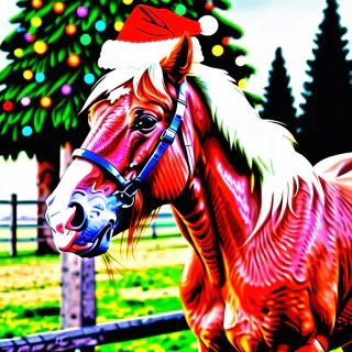 merry christmas horse