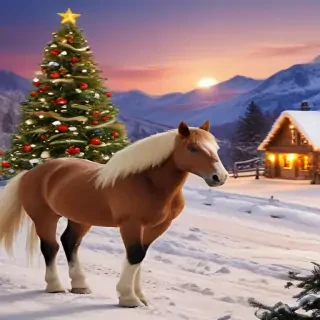 merry christmas images with horses