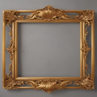 rectangle golden frame png