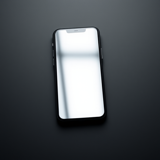 Create a high-resolution image of a black smartphone with a blank screen and a sleek back cover, captured with a DSLR camera at f/2.8 aperture, ISO 100, 1/60 sec exposure, in a close-up view with soft lighting to enhance detail and depth.