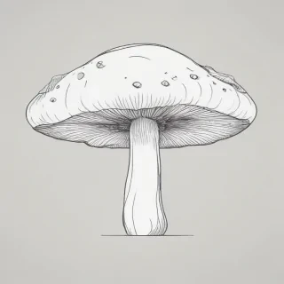 mushroom line art