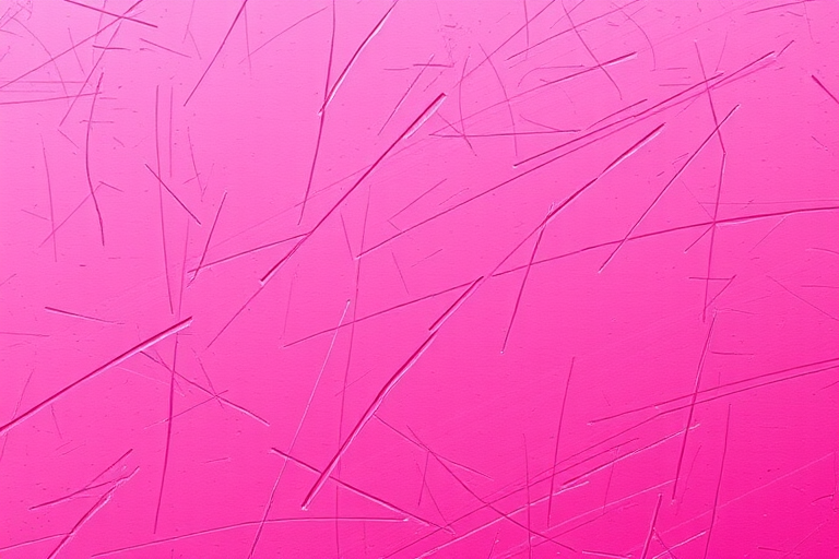 Generate a high-resolution abstract texture with a vibrant pink background and intricate scratch-like patterns, using a Canon EOS R5 camera, 50mm lens, f/1.8 aperture, ISO 100, and a studio lighting setup for enhanced clarity and detail.