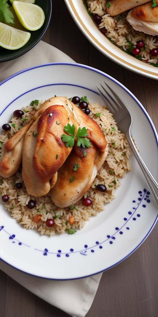 arroz con habichuelas y pollo