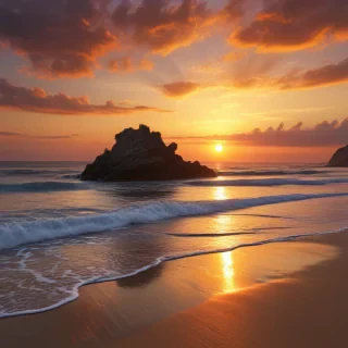 sun set on beach