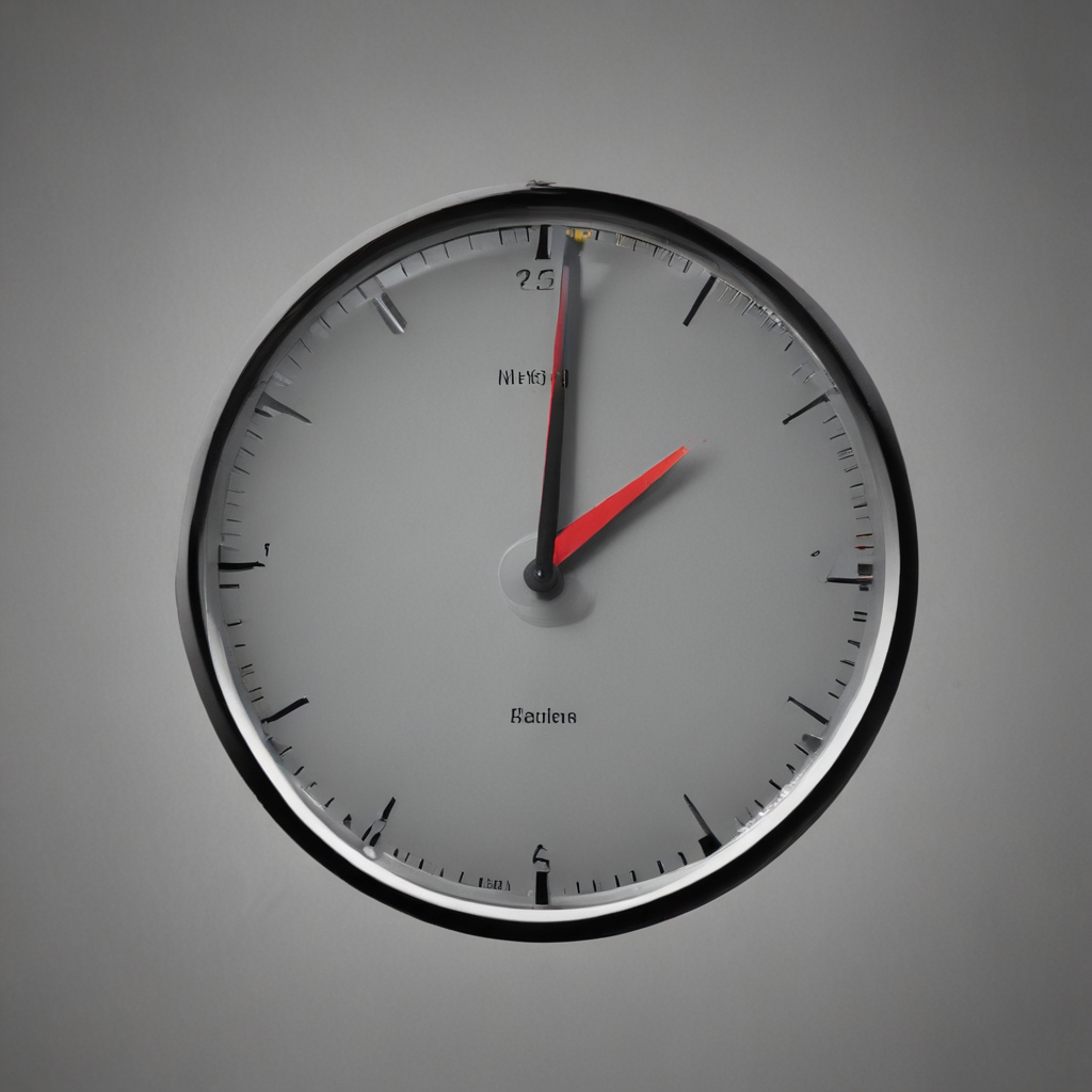 Modern Wall Clock Displaying Time with Minimalist Design and Bold Colors