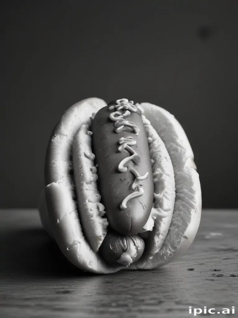 hot dog clipart black and white