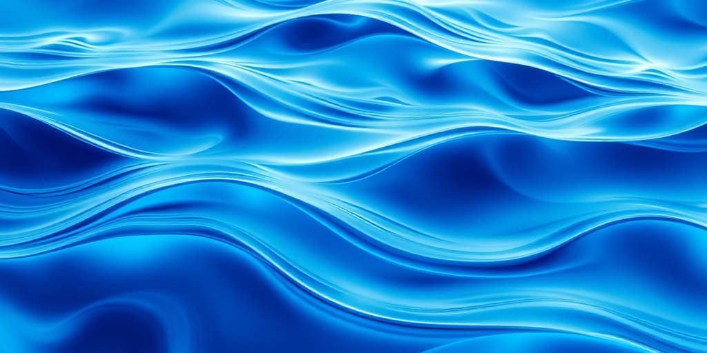Generate a digital abstract image of flowing blue waves with smooth gradients and soft curves captured with a DSLR camera, 50mm lens, f/2.8 aperture, 1/200 sec shutter speed, ISO 100, in natural light for enhanced clarity and detail.
