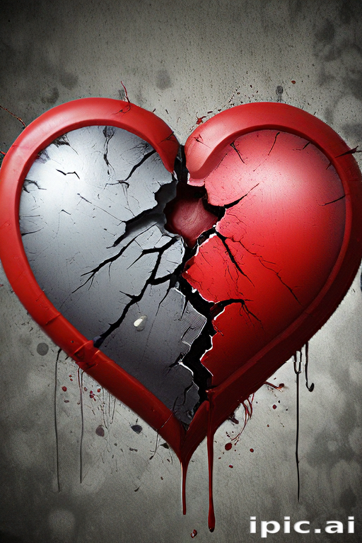 Symbolic Representation of a Broken Heart with Striking Contrast and ...