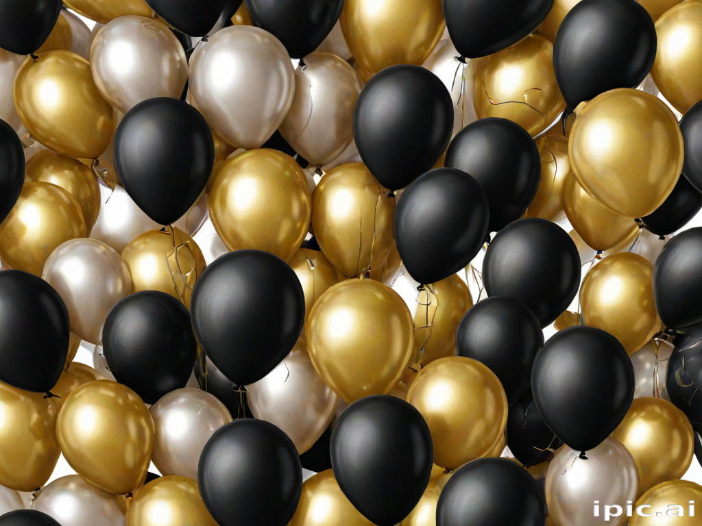 black and gold balloons png