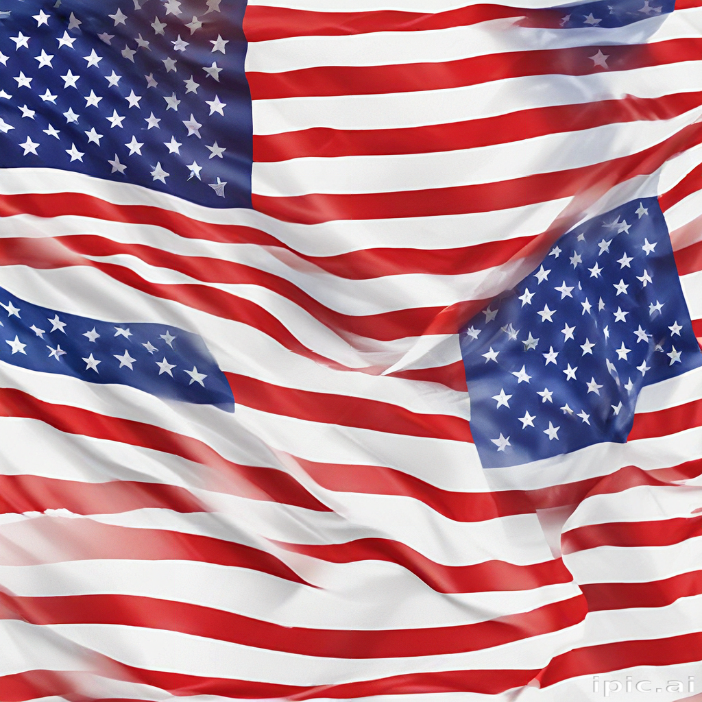 Waving American Flag with Stars and Stripes in a Beautiful Display.