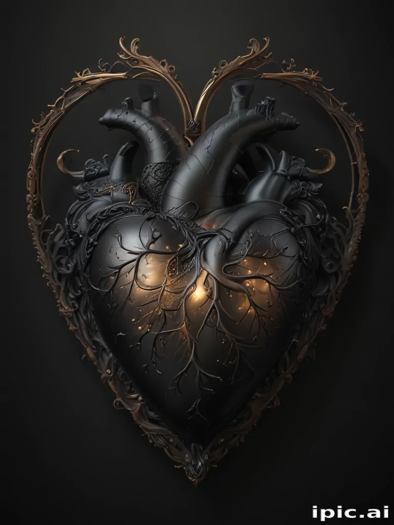 heart with black background