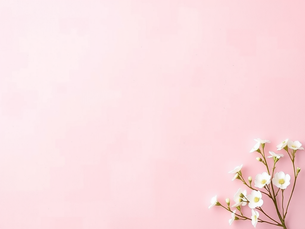 Create a soft pink gradient background with a textured canvas effect, featuring delicate white floral accents along the edges, captured with a DSLR camera, 50mm lens, aperture f/2.8, ISO 100, in natural light.