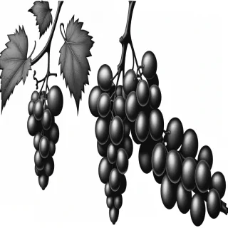 grapes clipart black and white