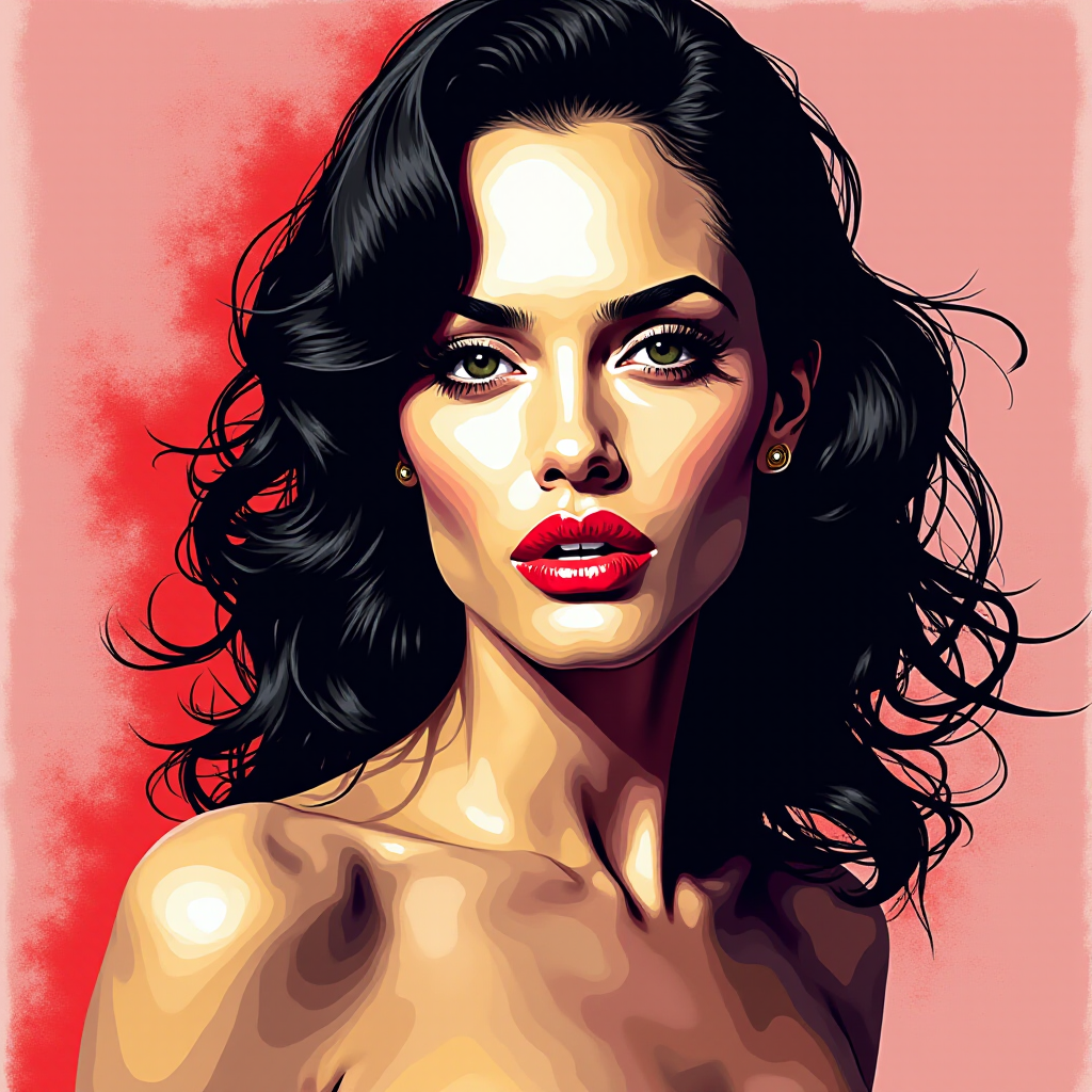 A pop art piece of angelina jolie