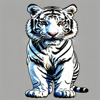 tiger clip art black and white