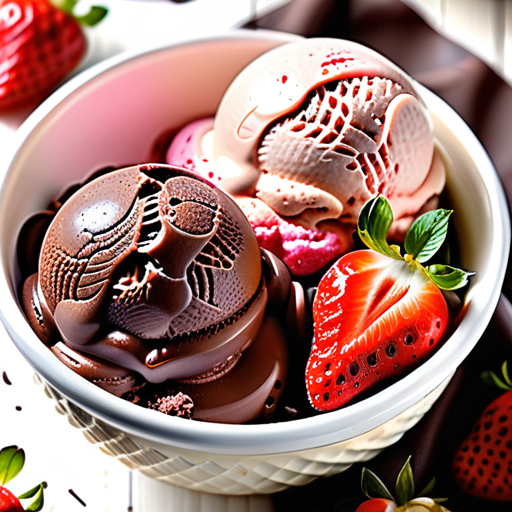 chocolate vanilla and strawberry ice cream