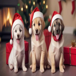 cute christmas dogs