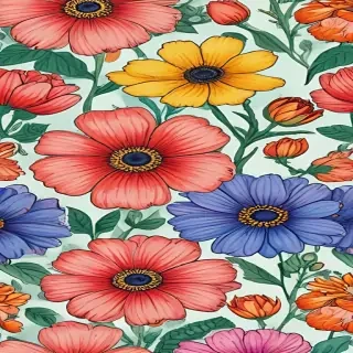 flower drawings color