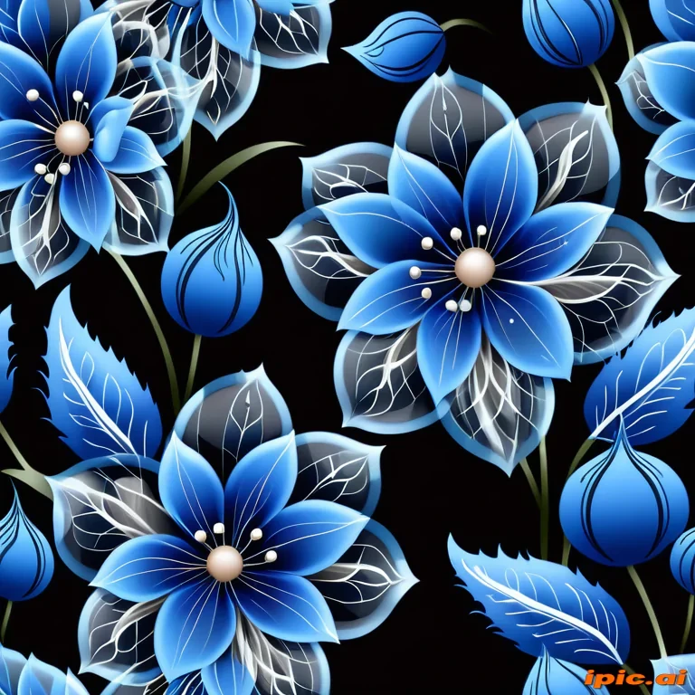 blue flowers transparent