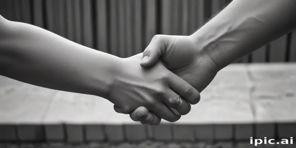 handshake black and white