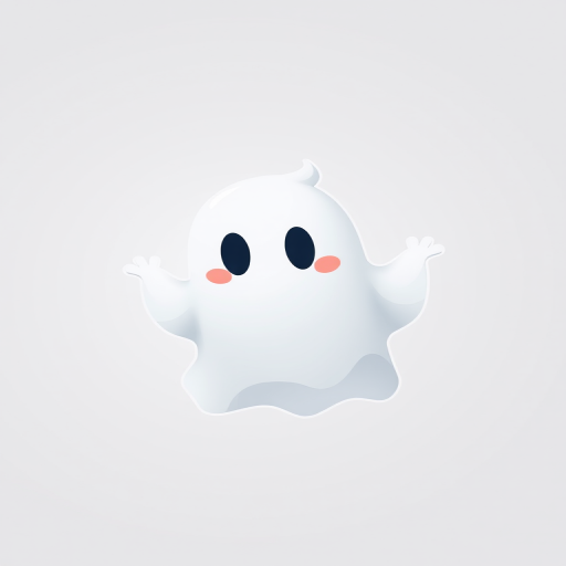 Create a minimalist cartoon ghost illustration, use a Canon EOS R5, ISO 100, f/8, 1/200s, shot from a high angle with a clean background for enhanced clarity.