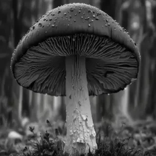 mushroom black and white