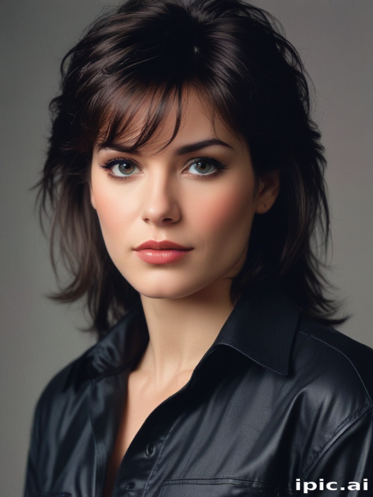 Captivating Portrait of a Young Woman with Striking Features and Expression