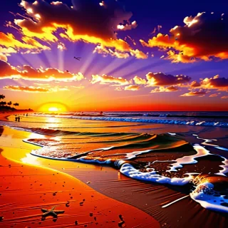 sunset at the beach wallpaper