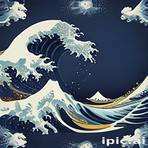 Ocean Rave Background Dynamic Waves Crashing Against a Dark Ocean Background with White Foam