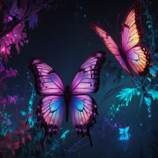 neon butterfly wallpaper