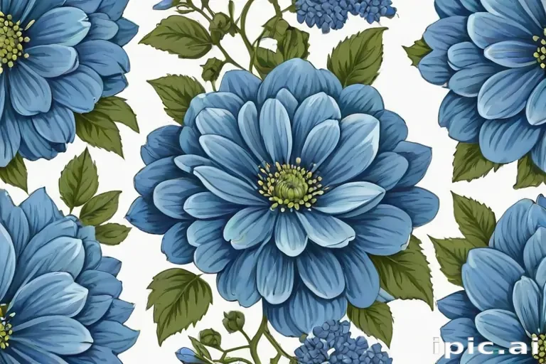 blue flowers clipart