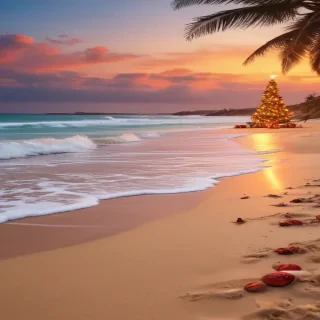 beach christmas wallpaper