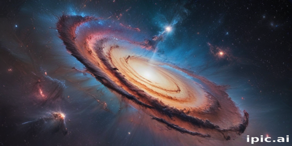 Stunning Spiral Galaxy Illuminated by Vibrant Colors in Deep Space