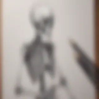 creative skeleton drawing art