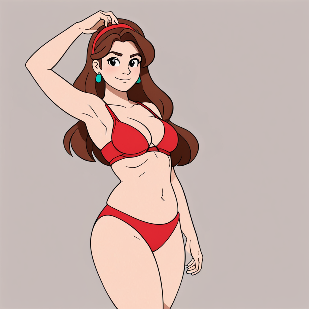 Free Ai Image Generator - High Quality and 100% Unique Images - iPic.Ai —  Mabel Pines from the cartoon Gravity Falls dressed in see through red harem  bra. Brown hair. No headdress.