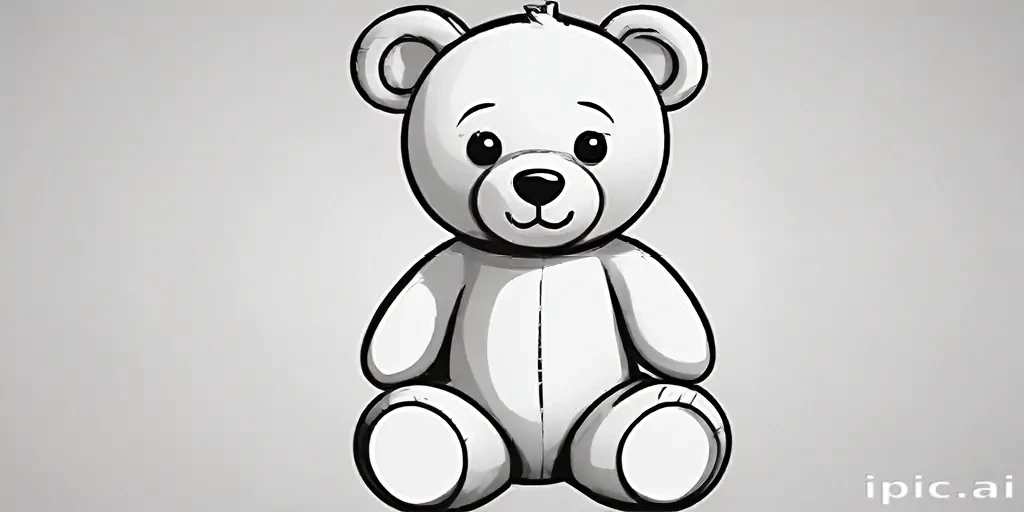 teddy bear clipart black and white