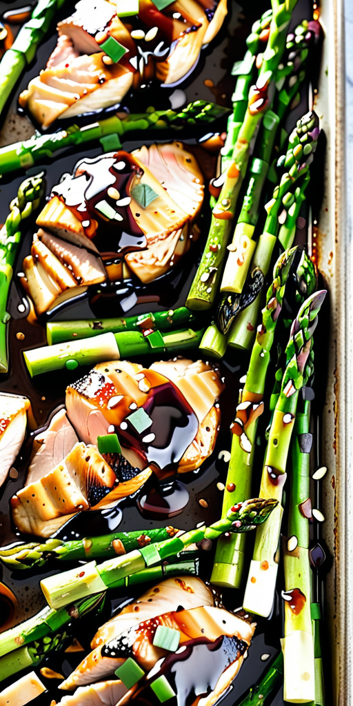 sheet pan miso honey chicken and asparagus