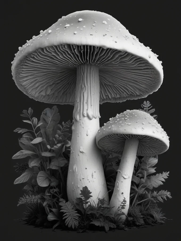 mushroom clipart black and white
