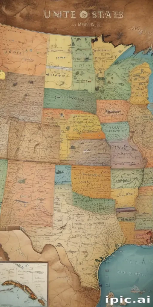 map of united states with states
