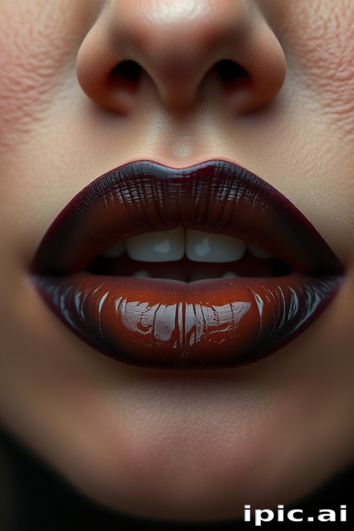 Smoldering Smokey Quartz lip color combines deep brown and gray undertones for a mysterious and alluring pout, ideal for edgy and rock-inspired ensembles