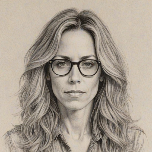 Sublime Sheryl Crow, pencil sketch, portrait of Resplendent woman 1978s in glasses, hair style beatnik, outline, clear lines, fine lines, 8k