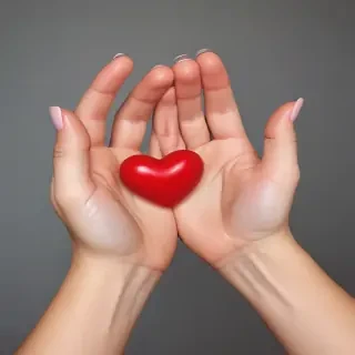 hand heart aesthetic