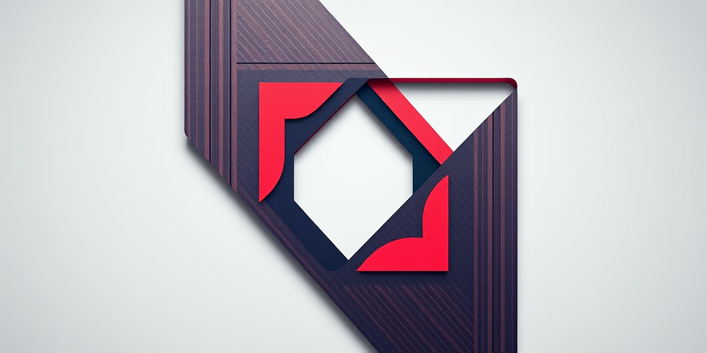 Generate a high-quality abstract geometric design with sharp lines and bold contrasting colors using a DSLR camera with a 50mm lens, aperture set to f/1.8, shutter speed at 1/125s, ISO 200, in a studio setting with soft diffused lighting for enhanced clarity and depth.