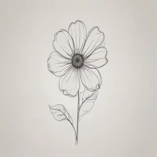 simple flower line art